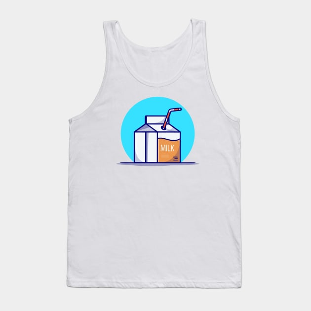 Milk Box Cartoon Vector Icon Illustration Tank Top by Catalyst Labs